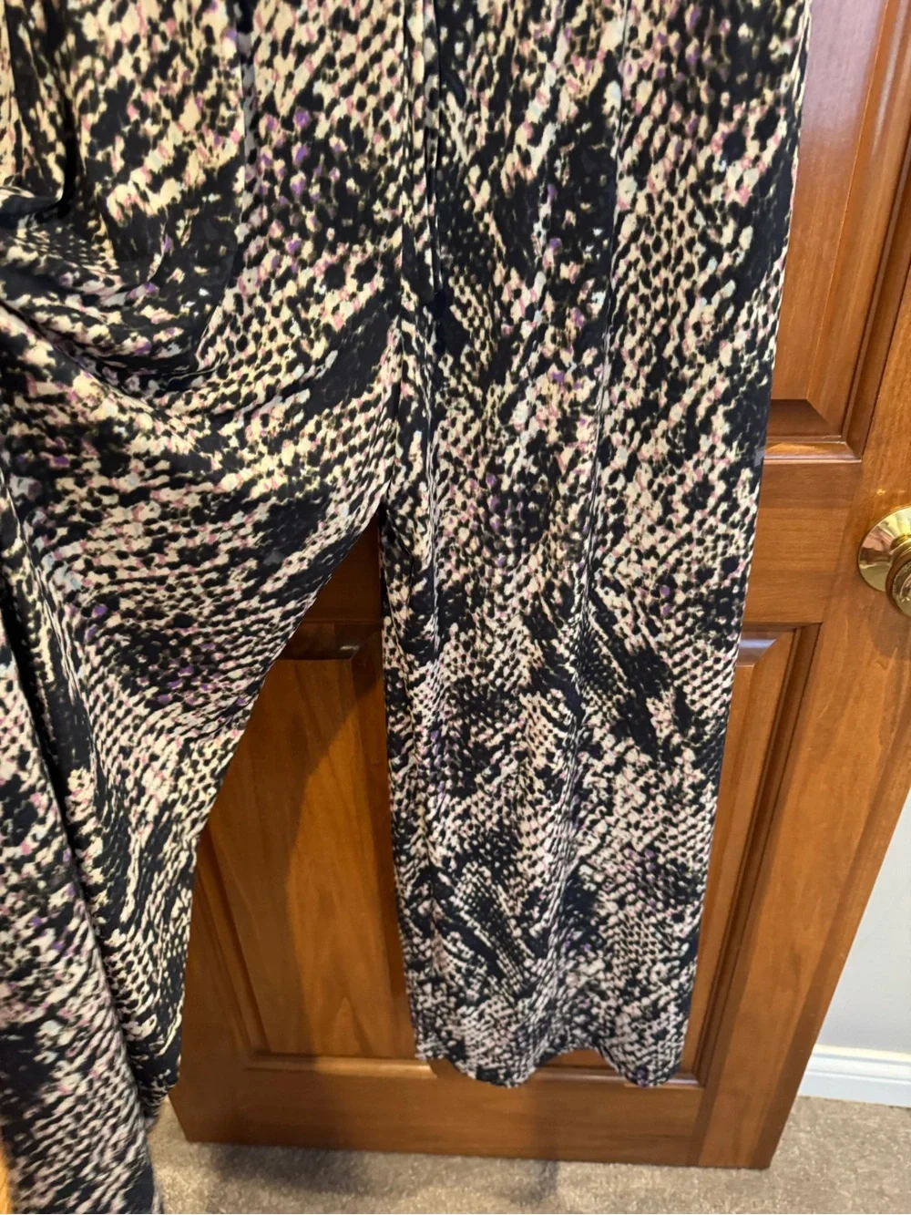 Sleeveless Black & Cream Printed Maxi pants